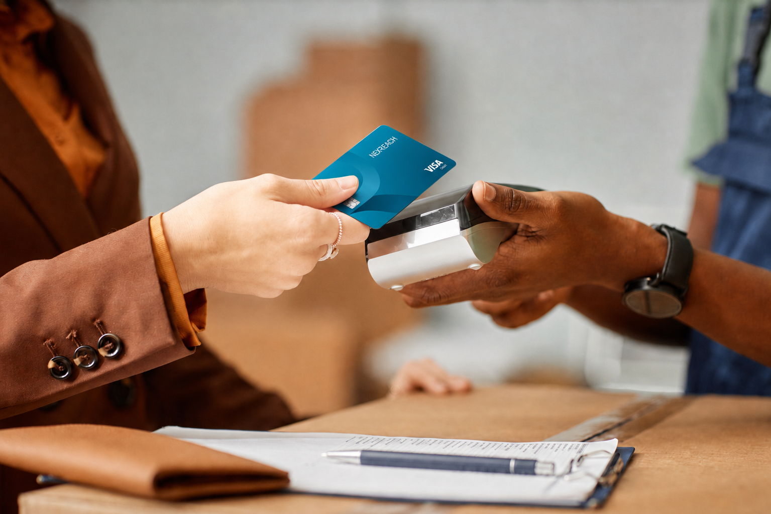 Business professional using NEXREACH financial services